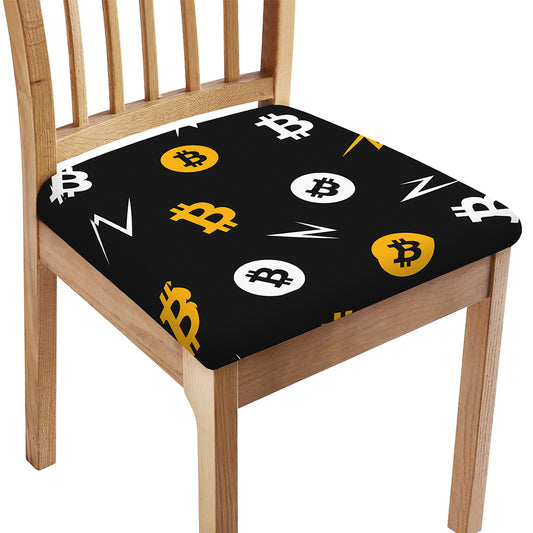 Bitcoin Symbol Pattern Print Chair Cushion Cover