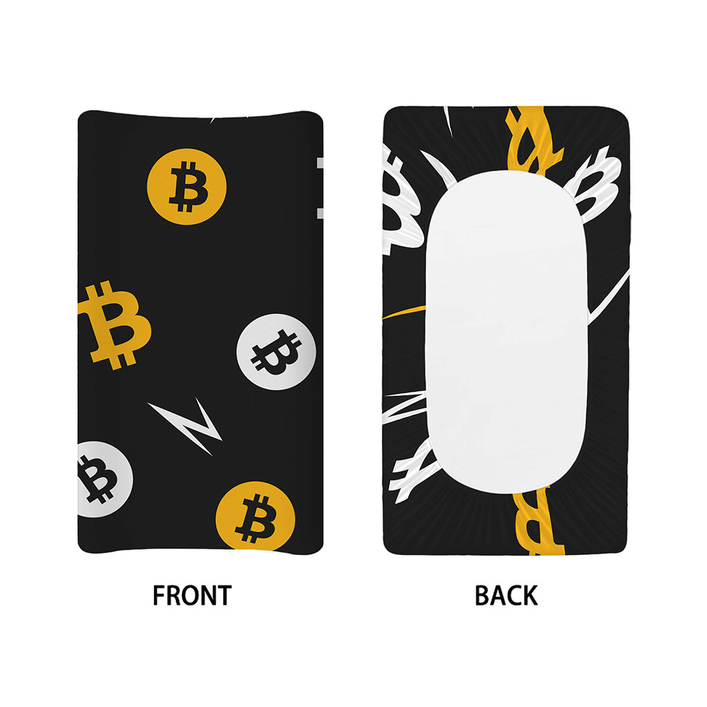 Bitcoin Symbol Pattern Print Changing Pad Cover