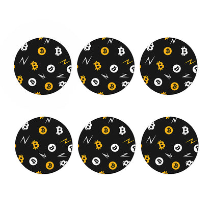 Bitcoin Symbol Pattern Print Coaster Set