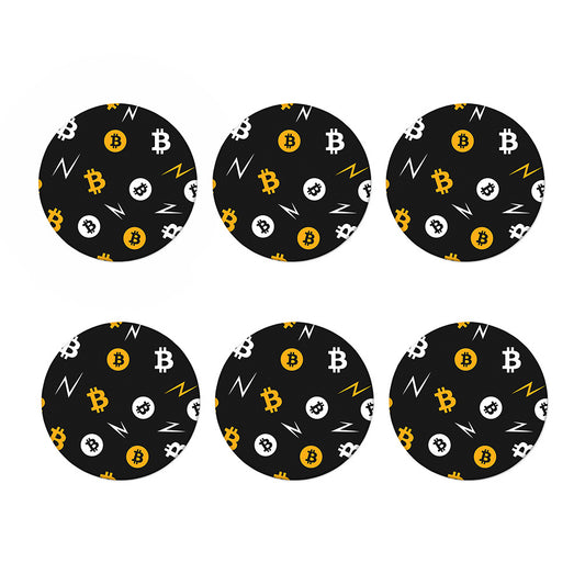 Bitcoin Symbol Pattern Print Coaster Set