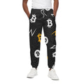 Bitcoin Symbol Pattern Print Cotton Sweatpants