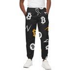 Bitcoin Symbol Pattern Print Cotton Pants