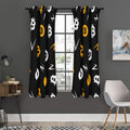Bitcoin Symbol Pattern Print Grommet Curtain Panels