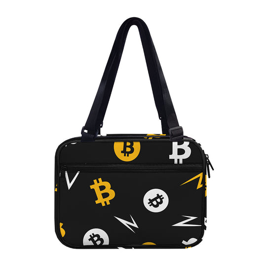 Bitcoin Symbol Pattern Print Double Strap Bible Bag
