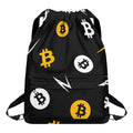 Bitcoin Symbol Pattern Print Drawstring Backpack