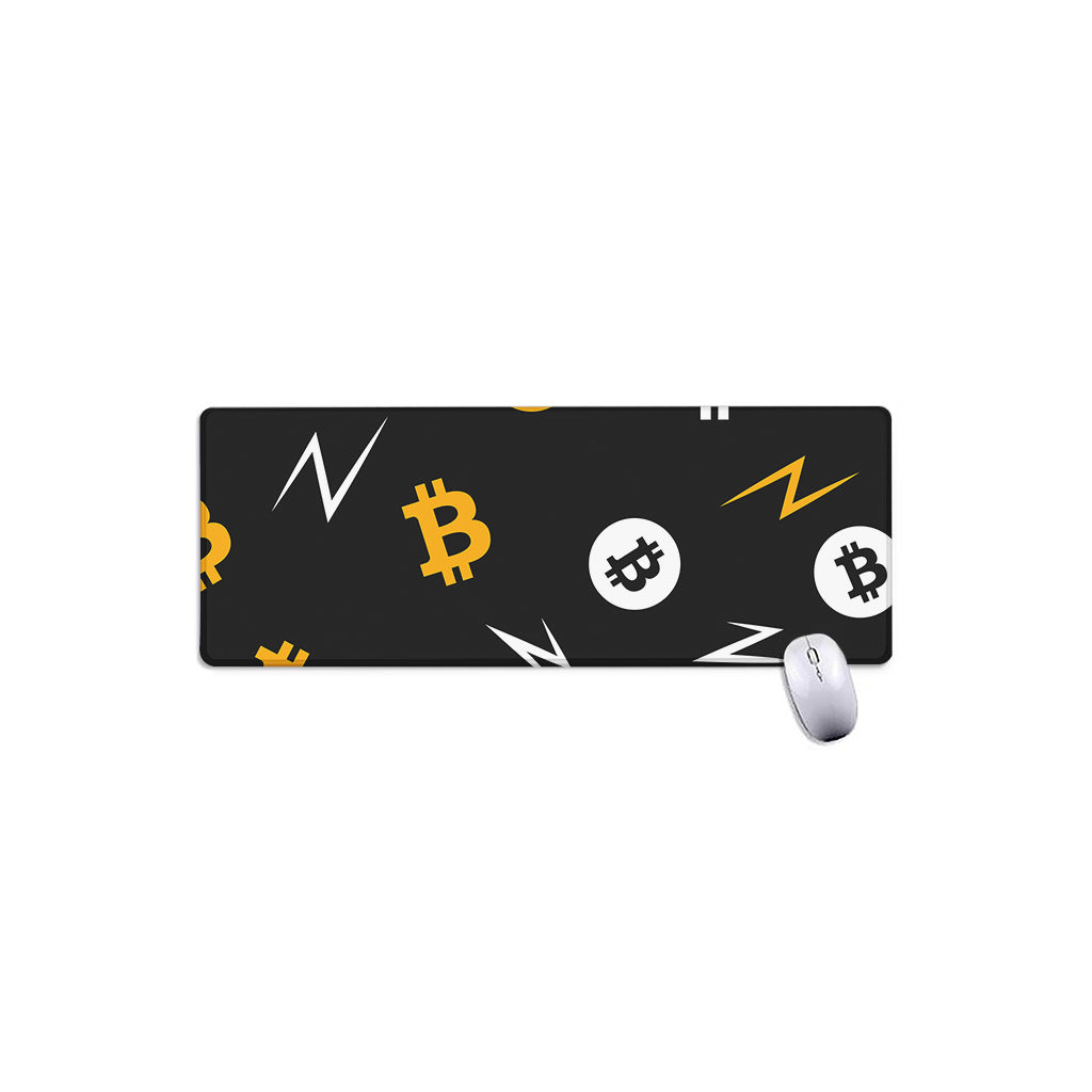 Bitcoin Symbol Pattern Print Extended Mouse Pad