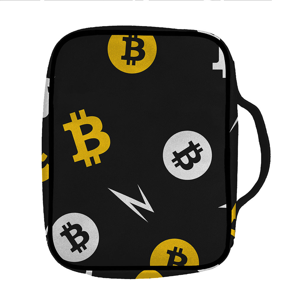 Bitcoin Symbol Pattern Print Front Pocket Bible Bag