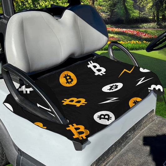 Bitcoin Symbol Pattern Print Golf Cart Seat Cover