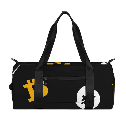 Bitcoin Symbol Pattern Print Gym Bag