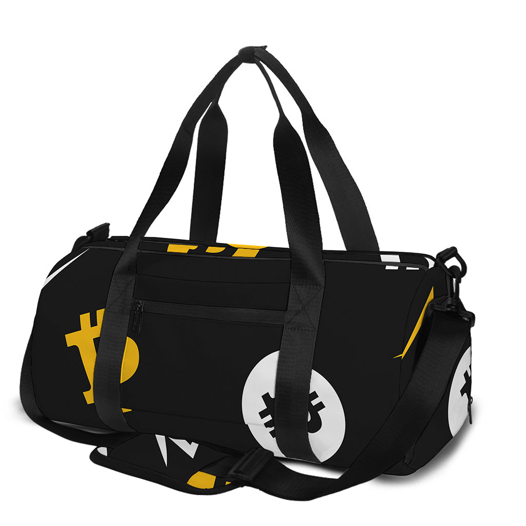 Bitcoin Symbol Pattern Print Gym Bag