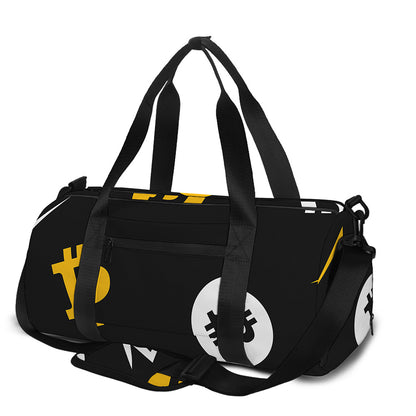 Bitcoin Symbol Pattern Print Gym Bag