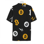 Bitcoin Symbol Pattern Print Hawaiian Shirt