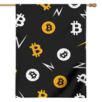 Bitcoin Symbol Pattern Print House Flag