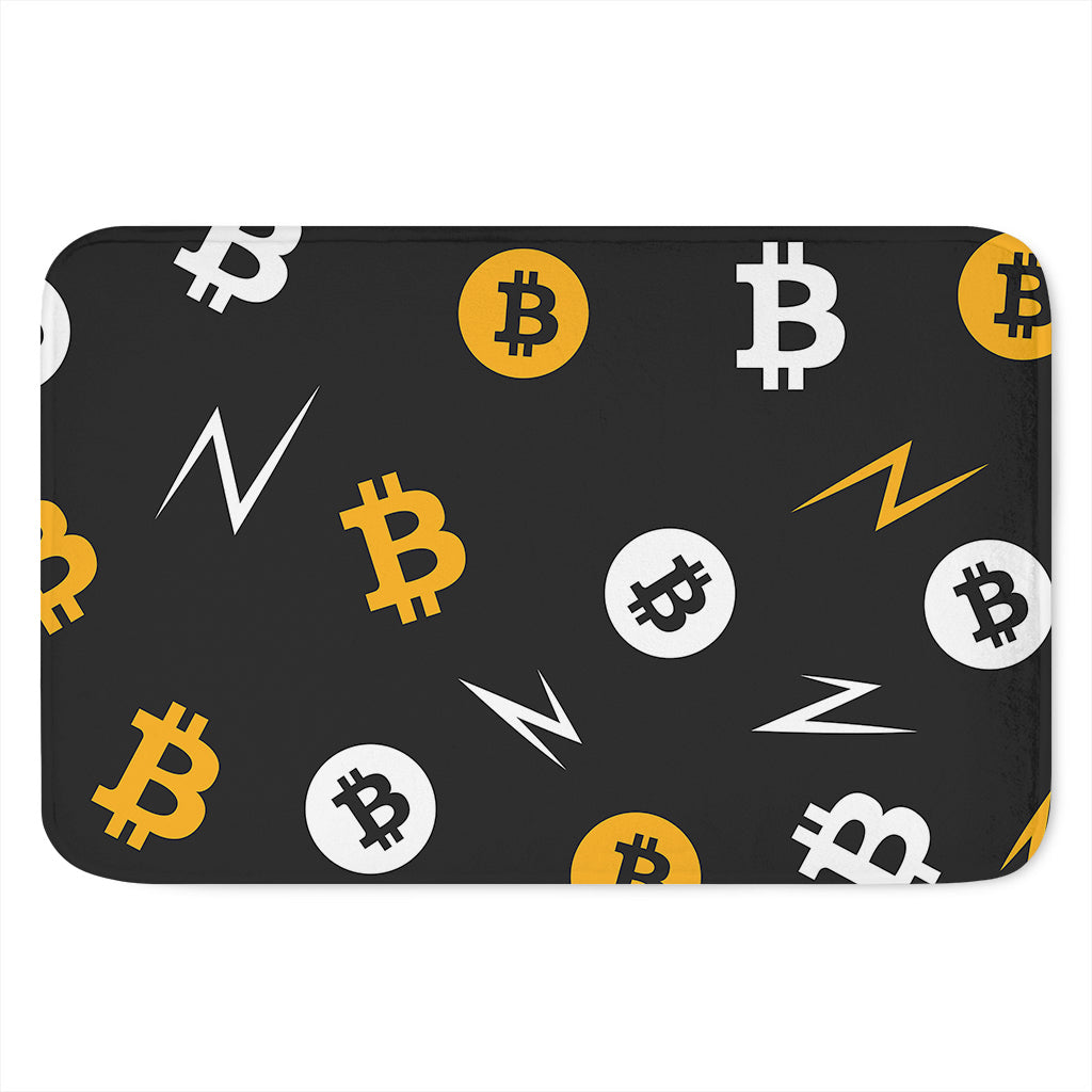 Bitcoin Symbol Pattern Print Indoor Door Mat