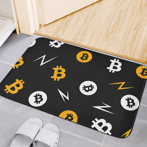 Bitcoin Symbol Pattern Print Indoor Door Mat