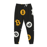 Bitcoin Symbol Pattern Print Jogger Pants