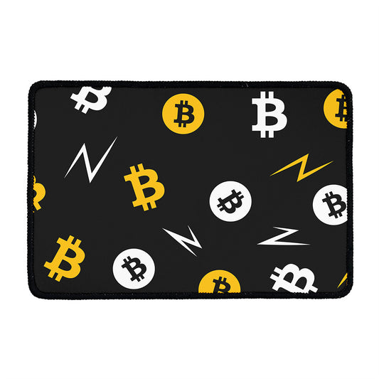 Bitcoin Symbol Pattern Print Kitchen Mat