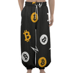 Bitcoin Symbol Pattern Print Lantern Pants