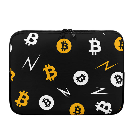 Bitcoin Symbol Pattern Print Laptop Sleeve