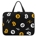 Bitcoin Symbol Pattern Print Laptop Sleeve With Handle