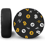 Bitcoin Symbol Pattern Print Leather Spare Tire Cover