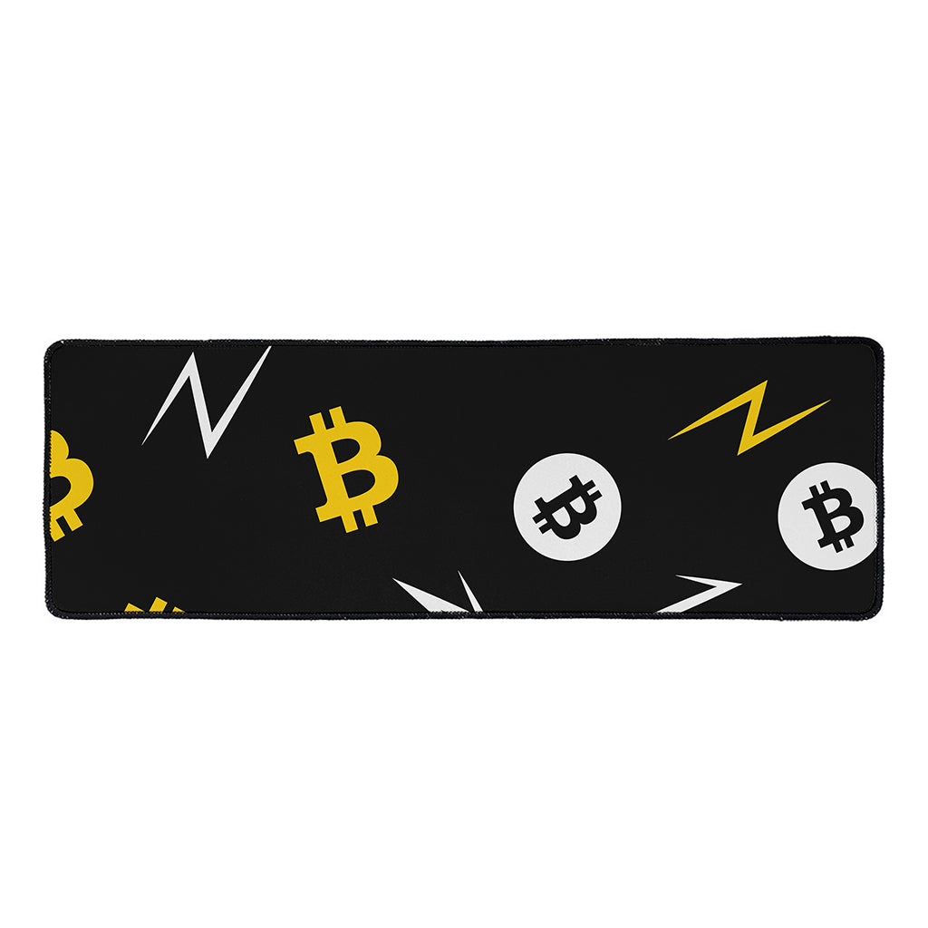 Bitcoin Symbol Pattern Print Long Kitchen Mat