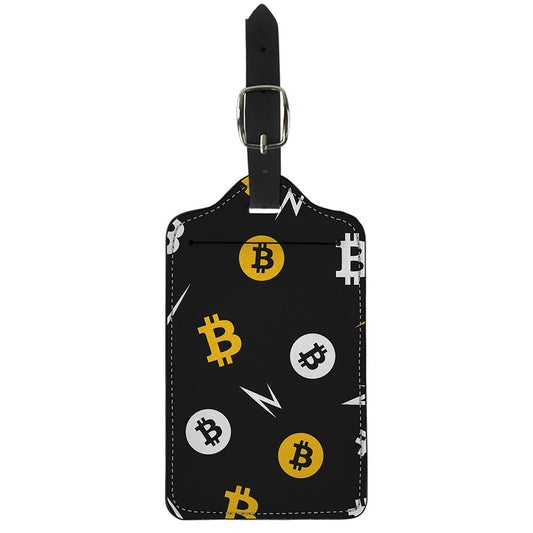 Bitcoin Symbol Pattern Print Luggage Tag
