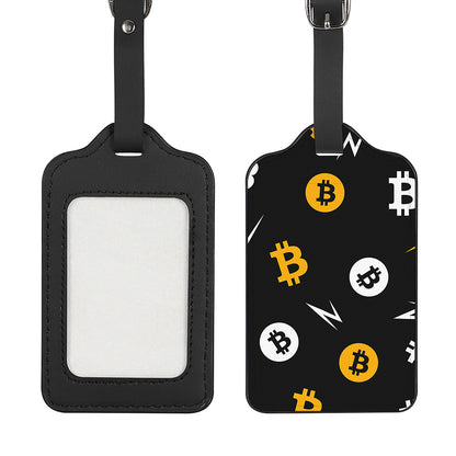Bitcoin Symbol Pattern Print Luggage Tag