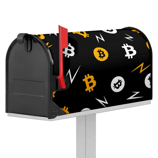 Bitcoin Symbol Pattern Print Mailbox Cover