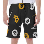 Bitcoin Symbol Pattern Print Men's Beach Shorts