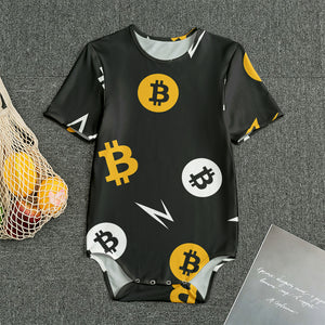 Bitcoin Symbol Pattern Print Men's Bodysuit