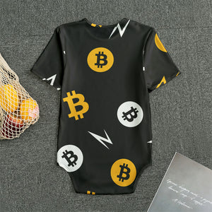 Bitcoin Symbol Pattern Print Men's Bodysuit