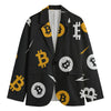 Bitcoin Symbol Pattern Print Men's Cotton Blazer