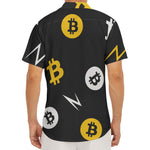 Bitcoin Symbol Pattern Print Men's Deep V-Neck Shirt