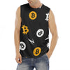 Bitcoin Symbol Pattern Print Men's Fitness Tank Top