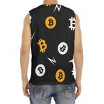 Bitcoin Symbol Pattern Print Men's Fitness Tank Top