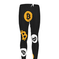Bitcoin Symbol Pattern Print Men's Leggings