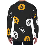 Bitcoin Symbol Pattern Print Men's Long Sleeve T-Shirt