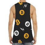 Bitcoin Symbol Pattern Print Men's Muscle Tank Top