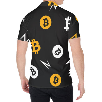 Bitcoin Symbol Pattern Print Men's Shirt