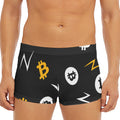Bitcoin Symbol Pattern Print Men's Short Boxer Briefs