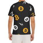 Bitcoin Symbol Pattern Print Men's Short Sleeve Rash Guard