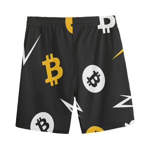 Bitcoin Symbol Pattern Print Men's Sports Shorts