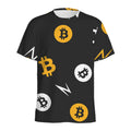 Bitcoin Symbol Pattern Print Men's Athletic T-Shirt