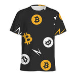 Bitcoin Symbol Pattern Print Men's Sports T-Shirt