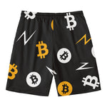 Bitcoin Symbol Pattern Print Men's Swim Trunks