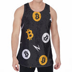Bitcoin Symbol Pattern Print Men's Velvet Tank Top