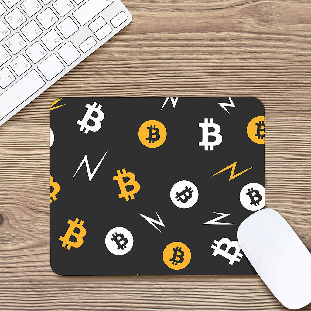 Bitcoin Symbol Pattern Print Mouse Pad