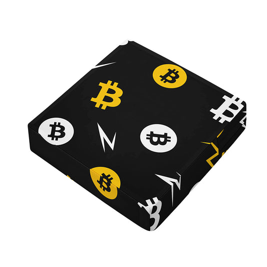 Bitcoin Symbol Pattern Print Outdoor Seat Cushion Cover