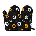 Bitcoin Symbol Pattern Print Oven Mitts